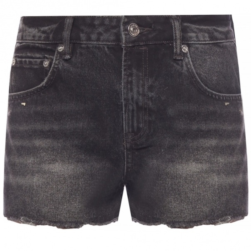 AllSaints Lexi Washed Black Denim Shorts